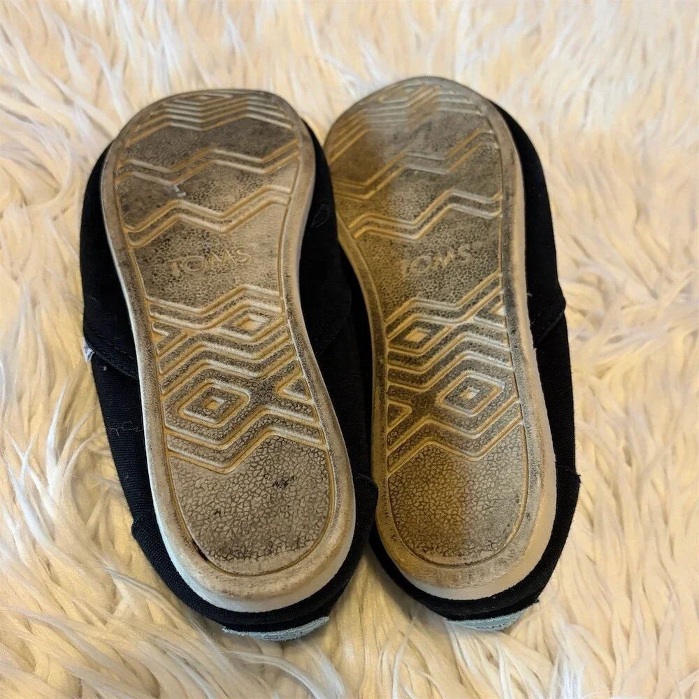 TOMS Alpargata Classic Womens Flats Black Slip-On Espadrilles Size 8